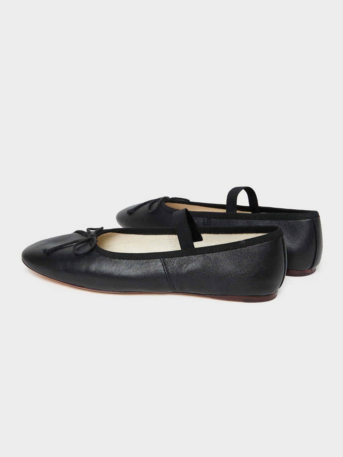 Black Vegan Leather Round-Toe Mary Jane Front Bow Ballet Flats