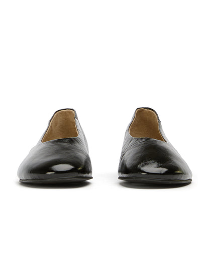Black Round-Toe Chic Slip-On Ballet Simple Flats