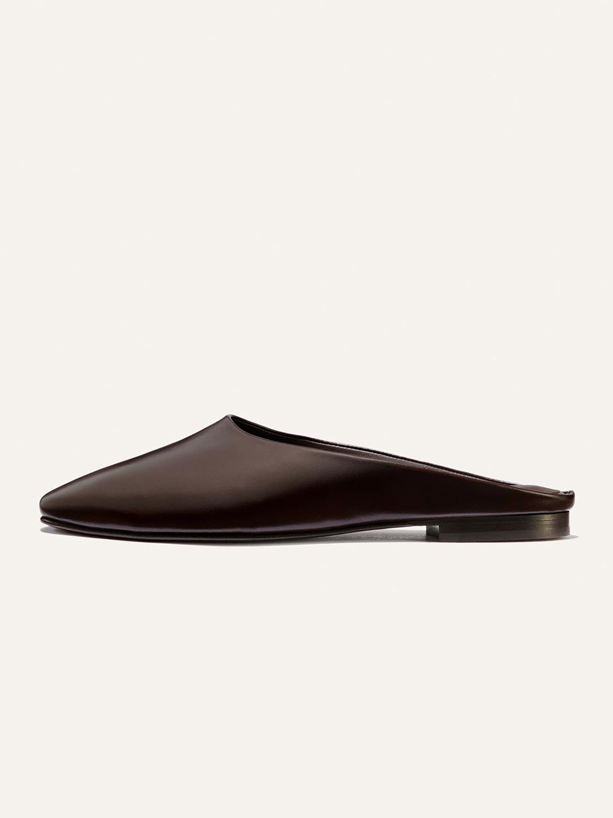 Backless Square-Toe Slip-On Chic Flats - Coffee