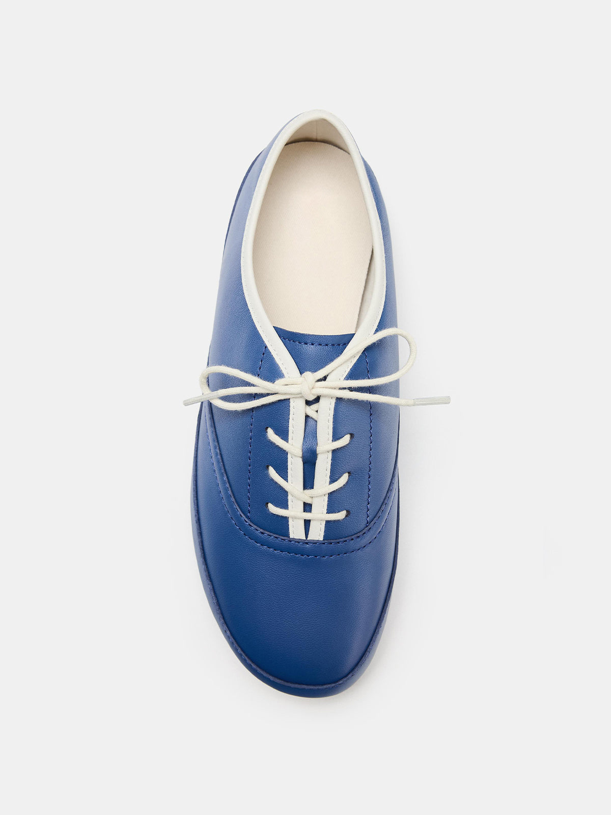 Navy Square-Toe Chic Lace-Up Slip-On Flats Sneakers