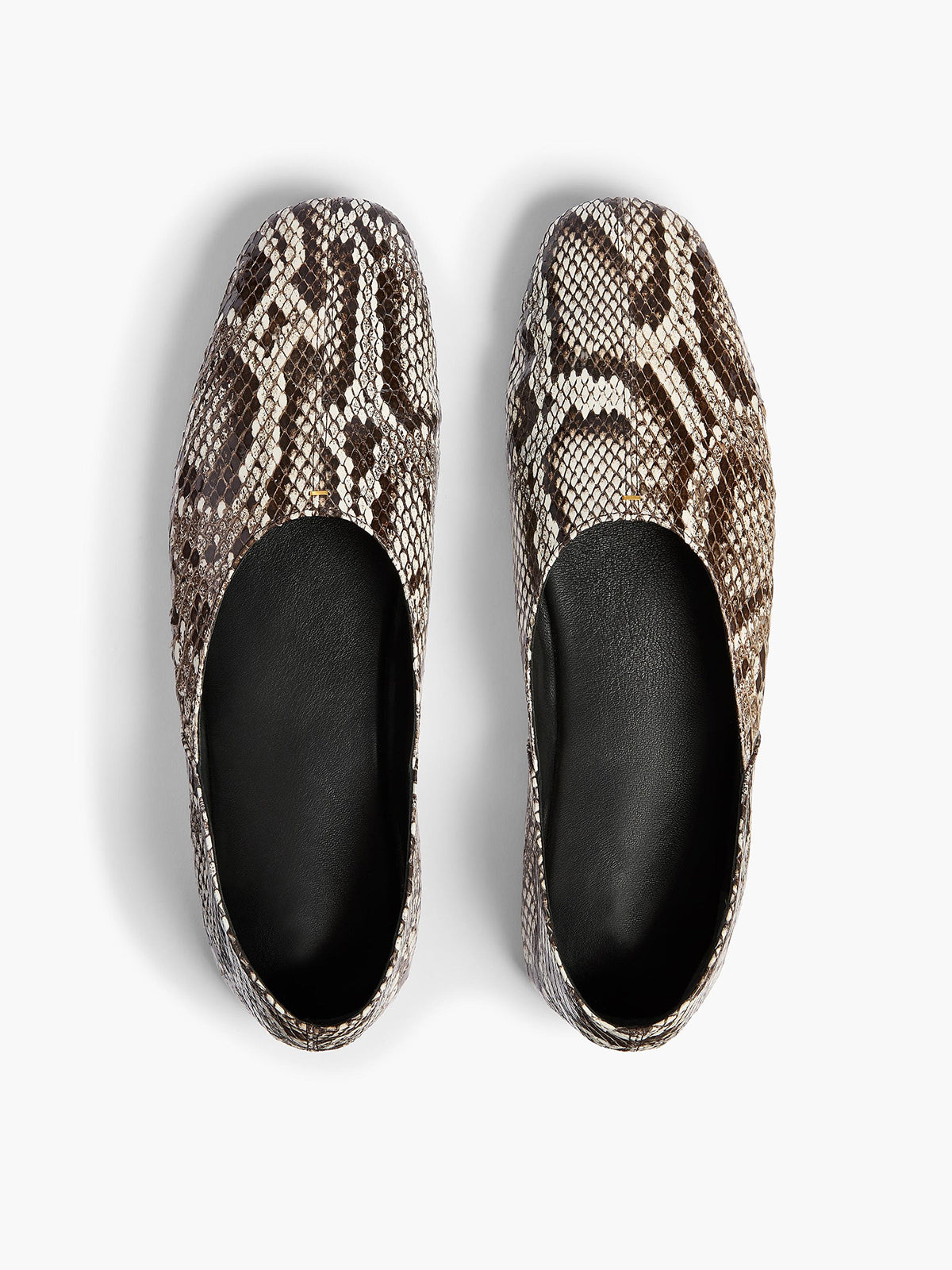 Slip-On Round-Toe Simple Ballet Flats - Snakeskin Pattern