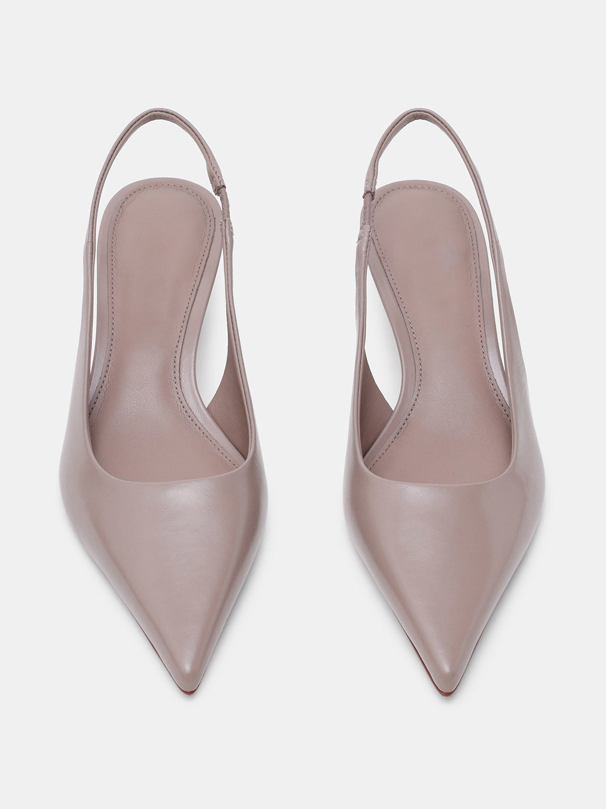 Gray Pointed-Toe Classic Back Strap Chic Kitten Heels