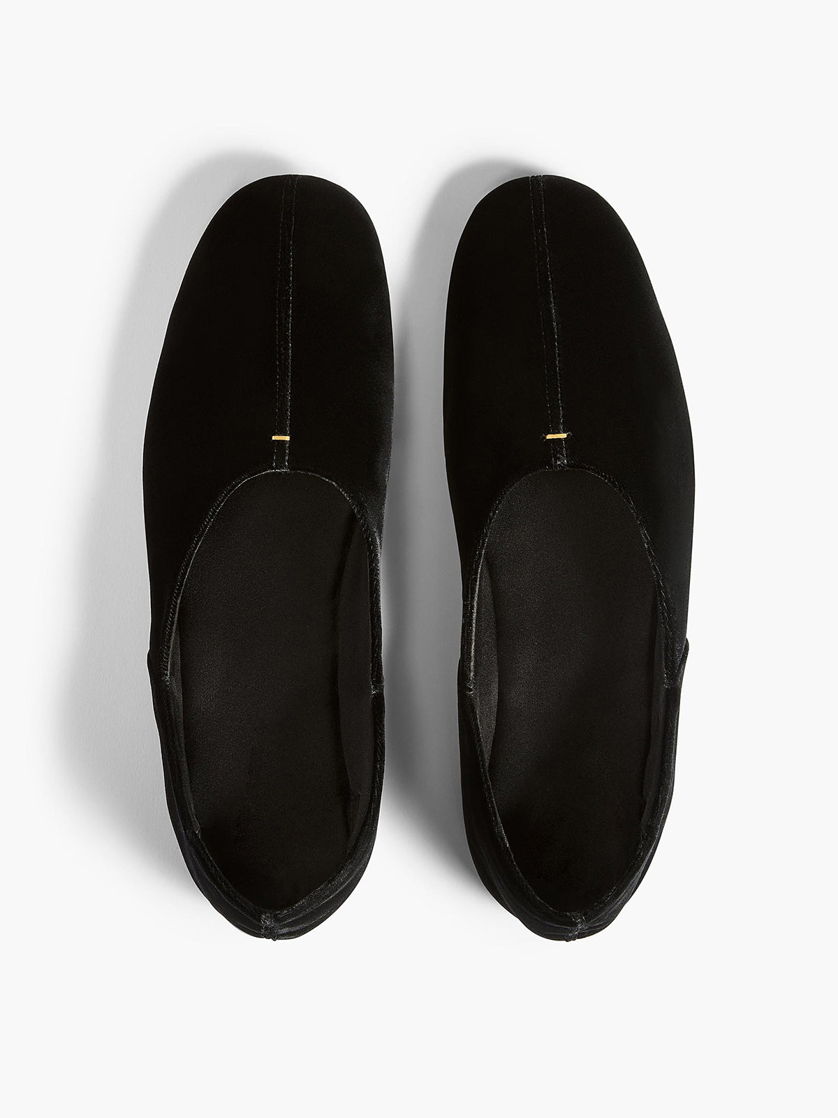 Slip-On Round-Toe Simple Ballet Flats - Black Velvet