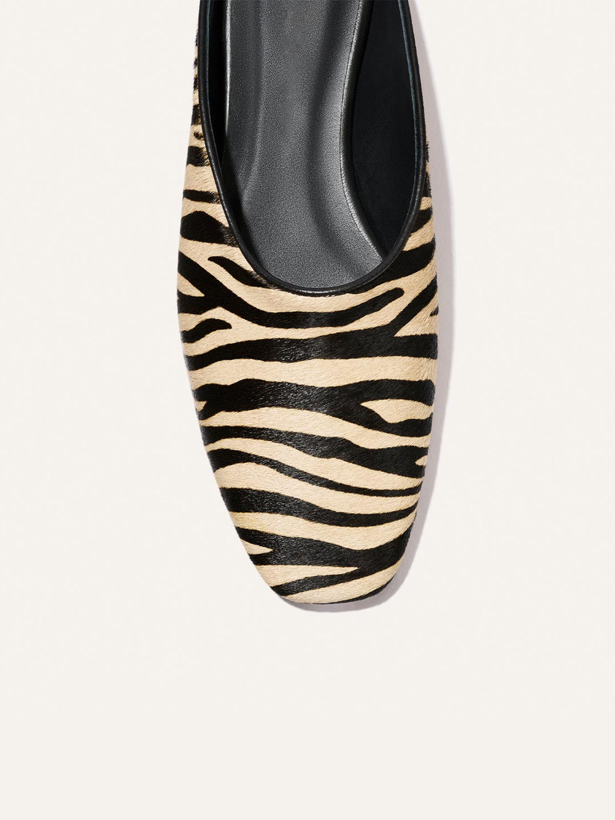 Backless Square-Toe Slip-On Chic Flats - Zebra Pattern