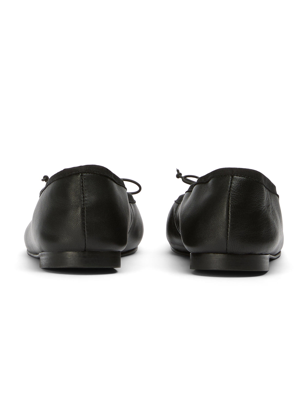 Classic Black Round-Toe Chic Front Bow Slip-On Ballet Simple Flats