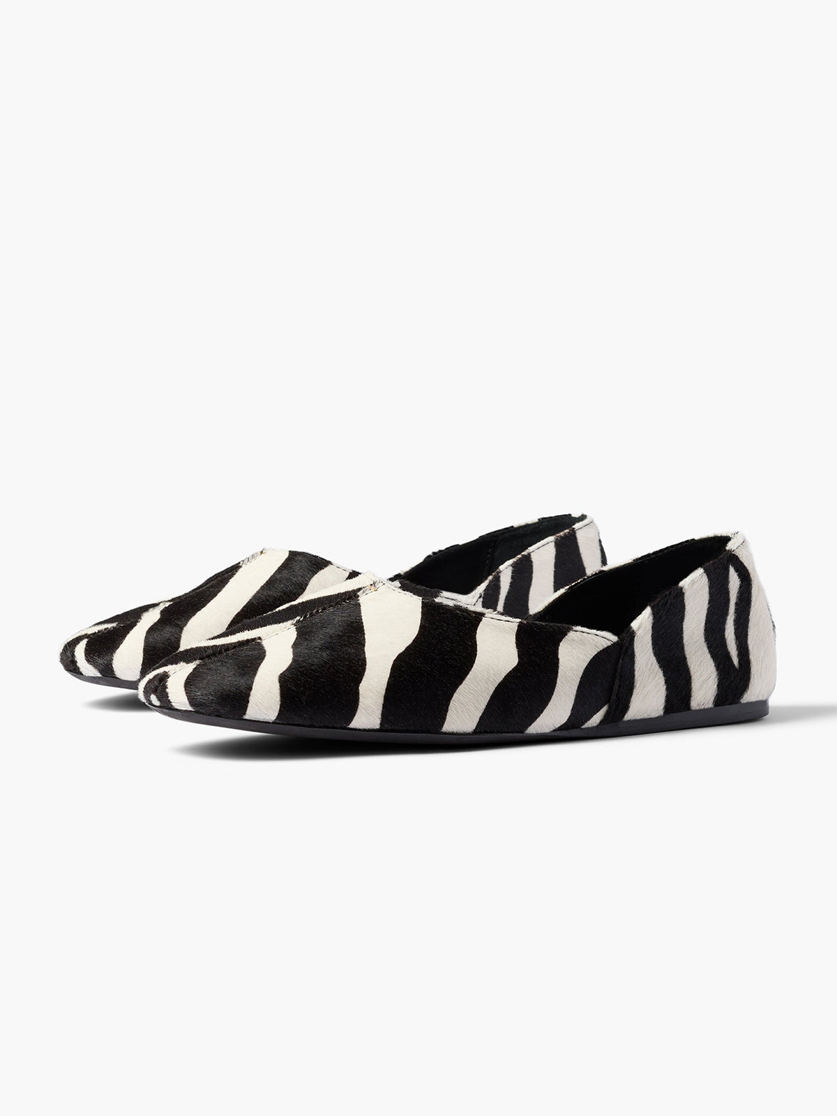 Slip-On Round-Toe Simple Ballet Flats - Zebra Pattern