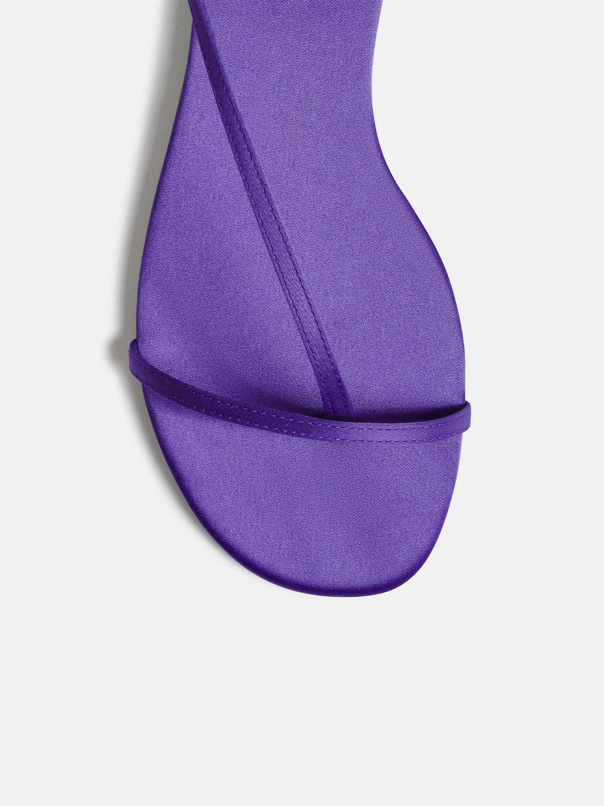 Purple Satin Square-Toe Back And Ankle Strap Flats Sandals