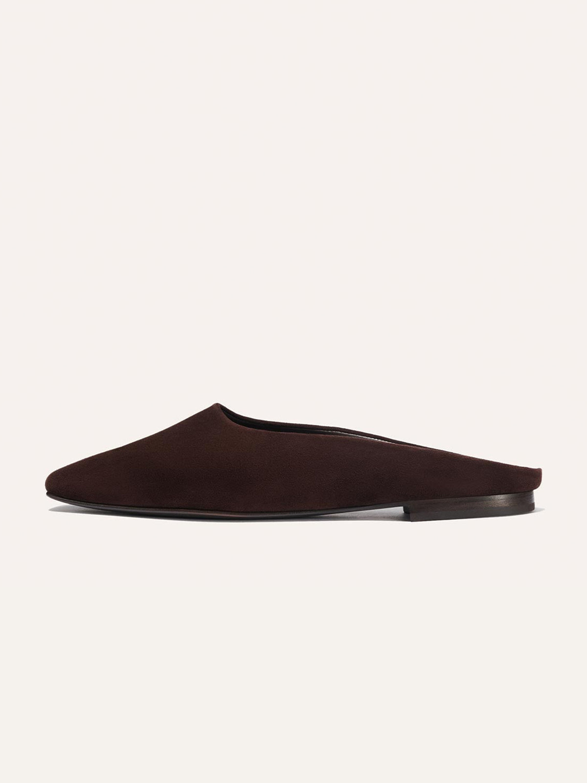 Backless Square-Toe Slip-On Chic Flats - Coffee Faux Suede
