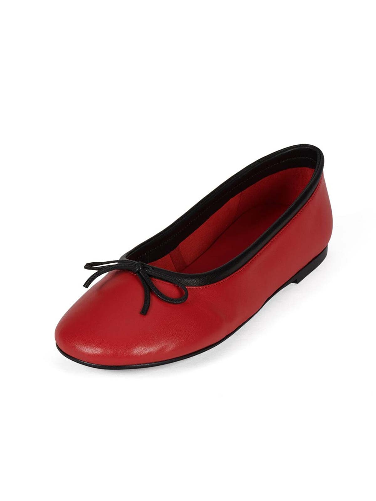 Chic Round-Toe Front Bow Slip-On Ballet Flats - Red