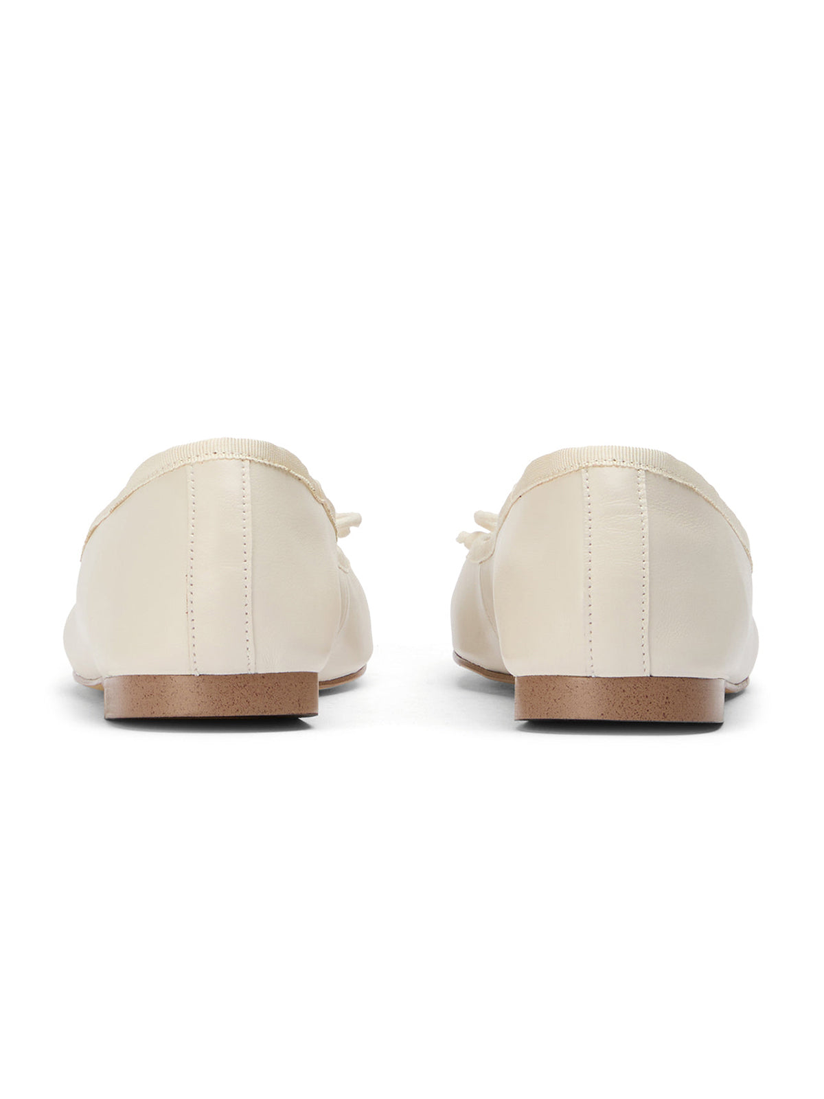Round-Toe Chic Front Bow Slip-On Ballet Simple Flats - Ivory