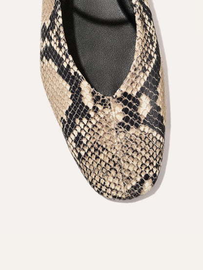 Mary Jane Square-Toe Slip-On Chic Ballet Flats - Snakeskin Pattern