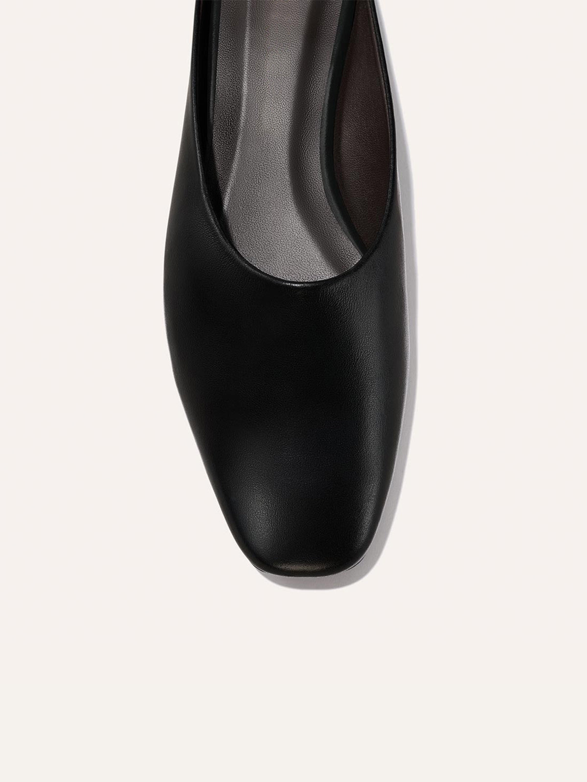 Backless Square-Toe Slip-On Chic Flats - Black