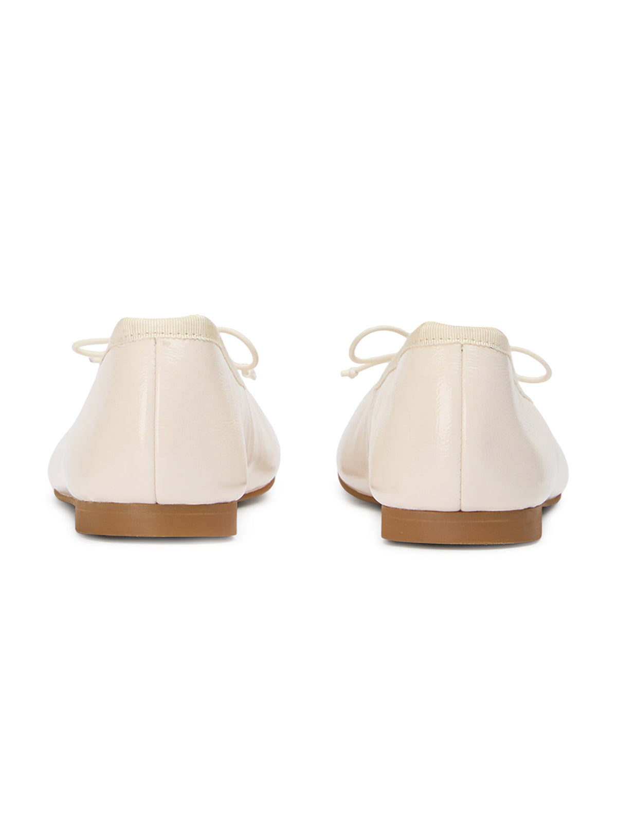 Ivory Round-Toe Chic Front Bow Slip-On Ballet Simple Flats