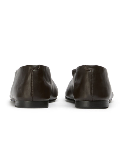 Round-Toe Chic Slip-On Ballet Simple Flats - Chocolate