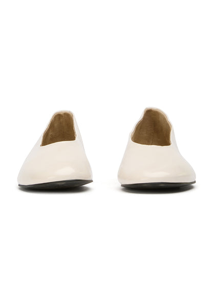 Ivory Round-Toe Chic Slip-On Ballet Simple Flats