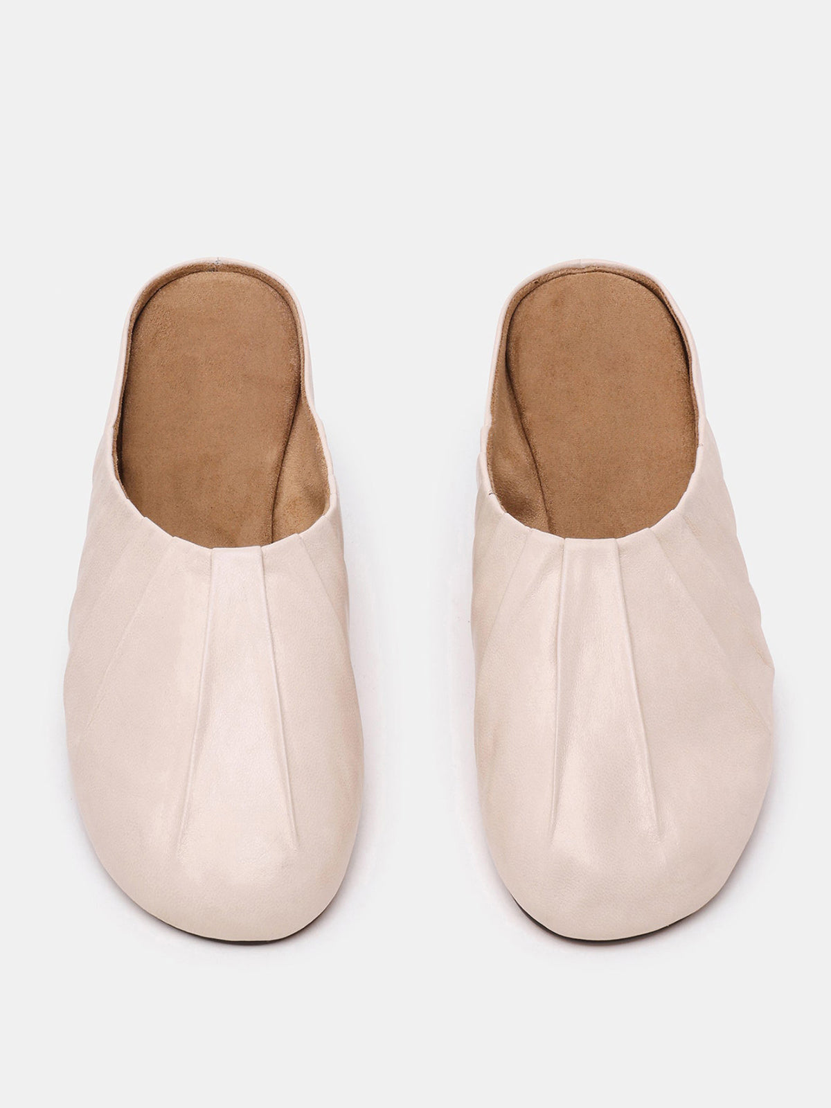Ivory Round-Toe Simple Backless Chic Flats