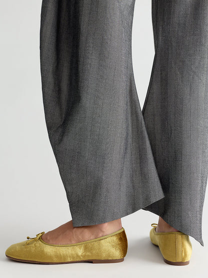 Chic Square-Toe Slip-On Sleek Ballet Flats - Green Velvet