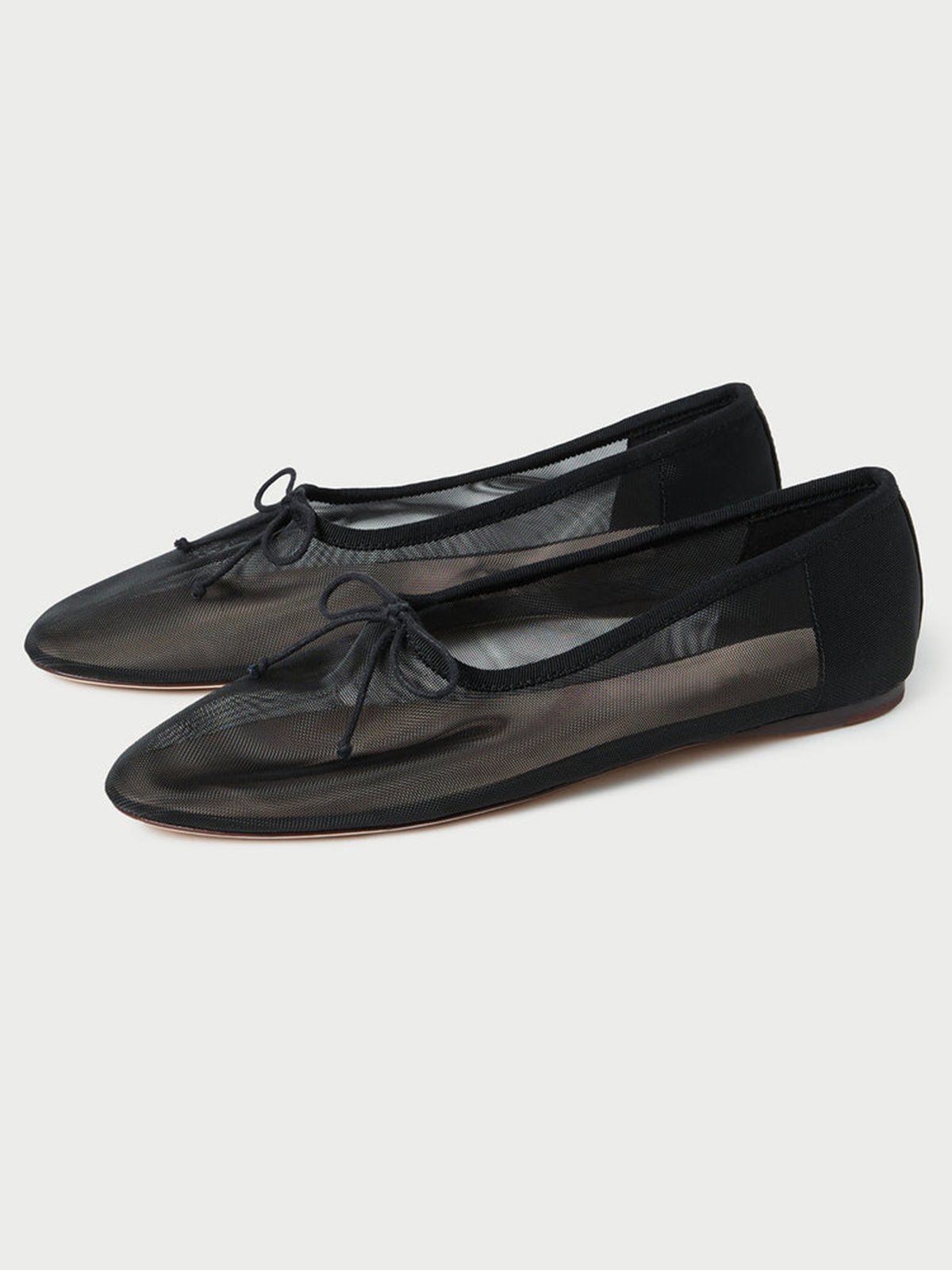 Black Round-Toe Chic Front Bow Slip-On Ballet Flats