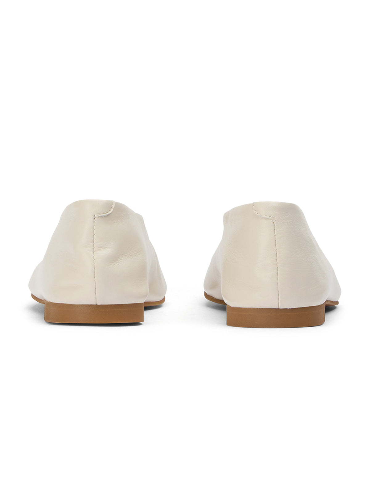 Round-Toe Chic Slip-On Ballet Simple Flats - Ivory