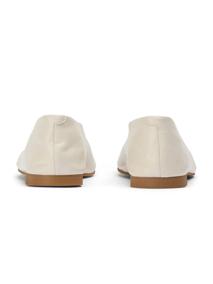 Round-Toe Chic Slip-On Ballet Simple Flats - Ivory