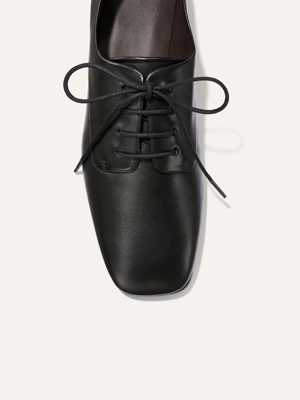 Black Square-Toe Chic Lace-Up Slip-On Sporty Flats