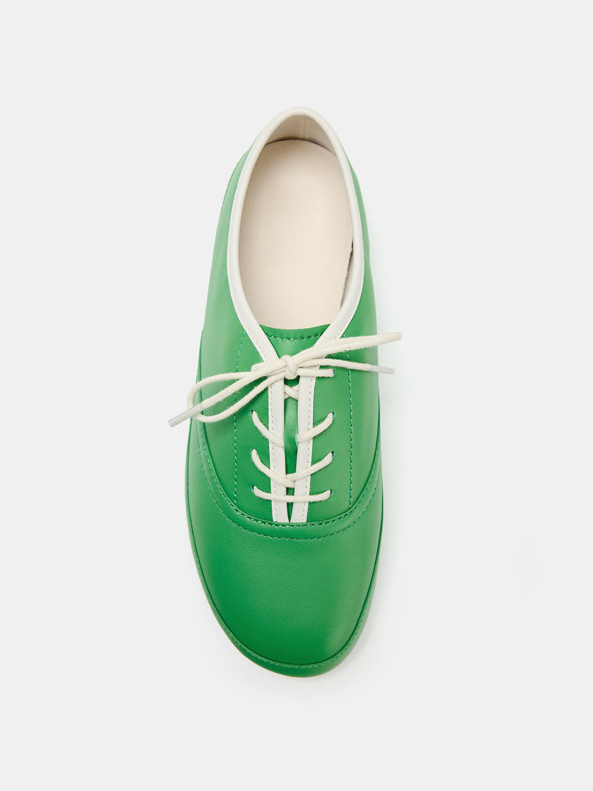 Green Square-Toe Chic Lace-Up Slip-On Flats Sneakers