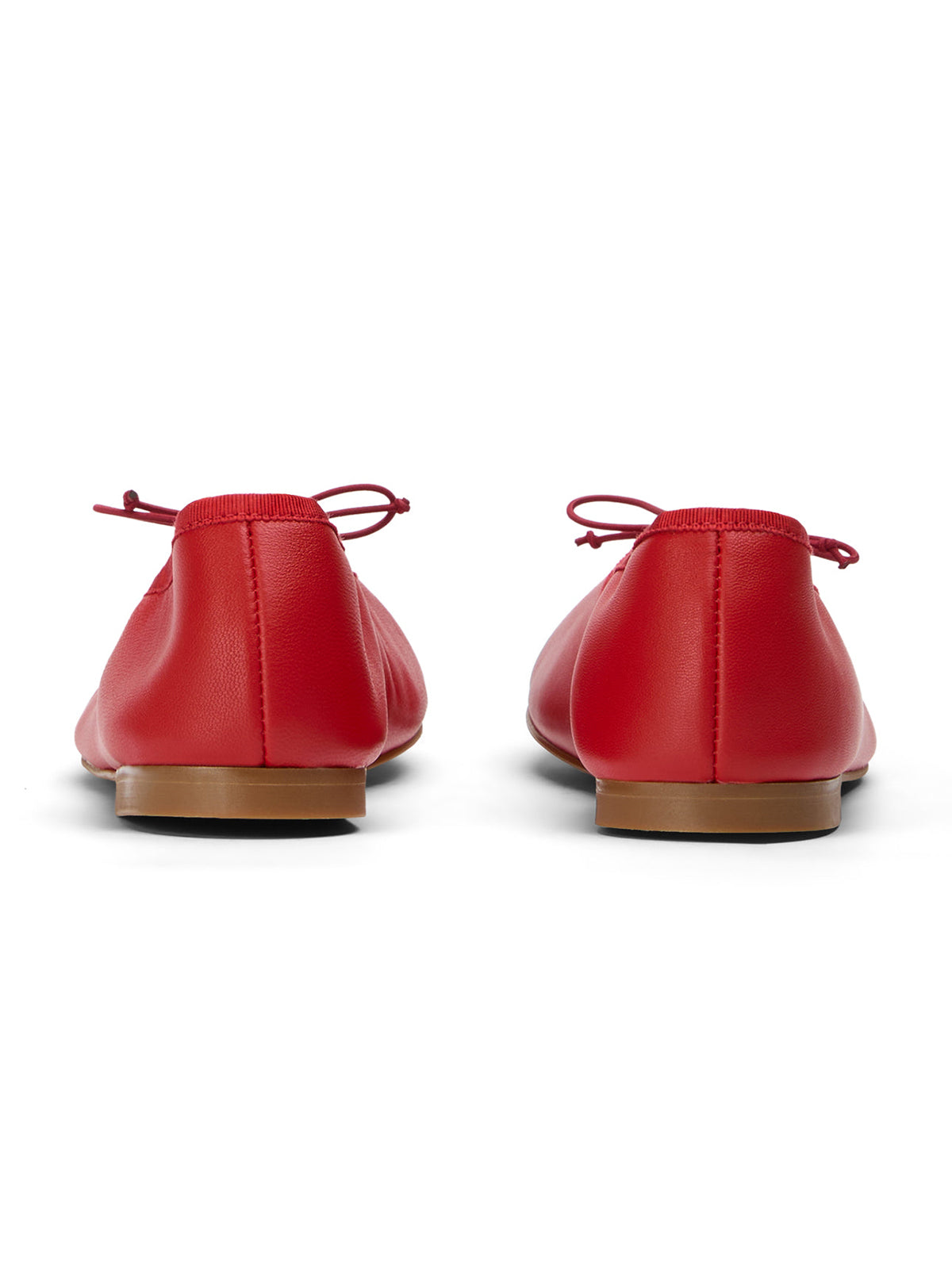 Red Round-Toe Chic Front Bow Slip-On Ballet Simple Flats