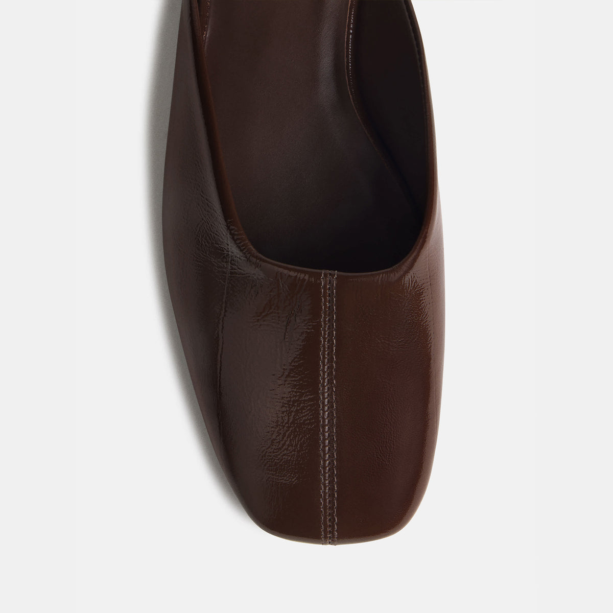 Slip-On Square-Toe Backless Mules Flats - Patent Burgundy