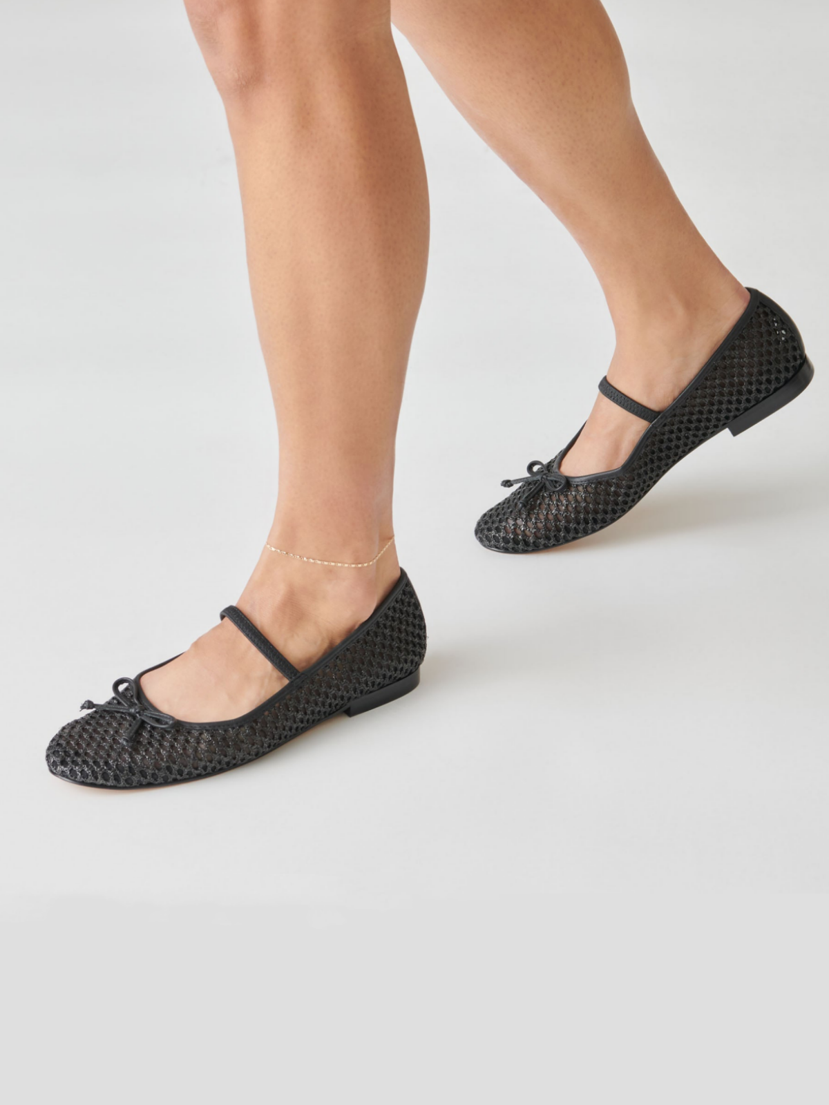 Black Raffia Woven Bow Ballet Flats Round-Toe Boho Mary Janes