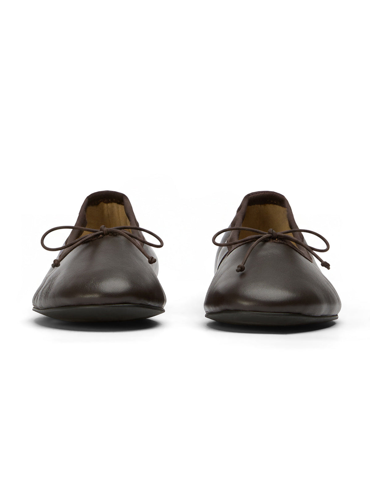 Chocolate Round-Toe Chic Front Bow Slip-On Ballet Simple Flats