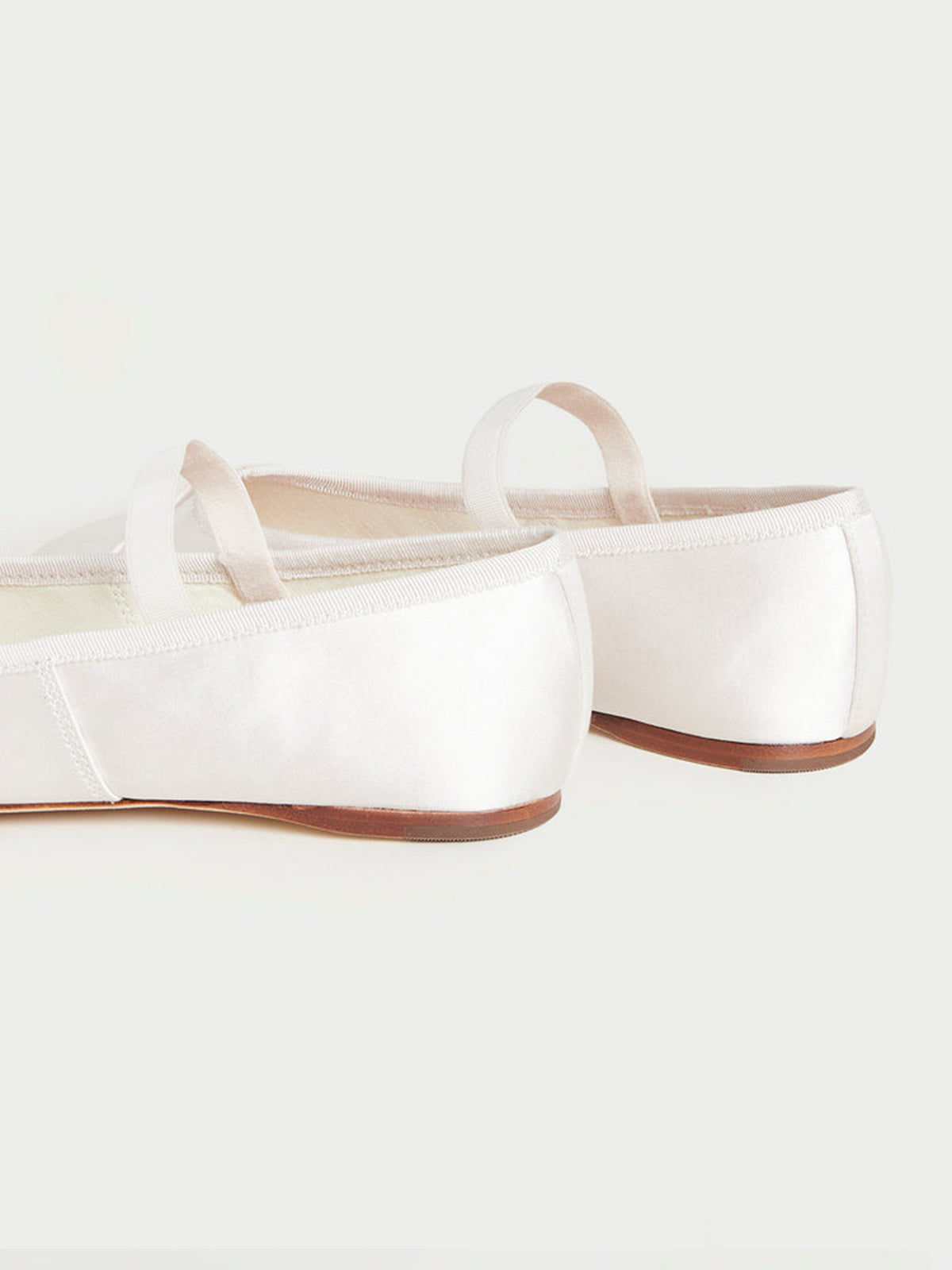 White Satin Round-Toe Mary Jane Front Bow Ballet Flats
