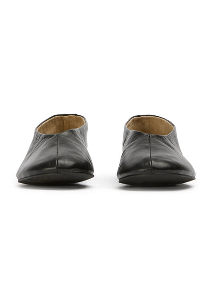 Round-Toe Chic Slip-On Ballet Simple Flats - Black