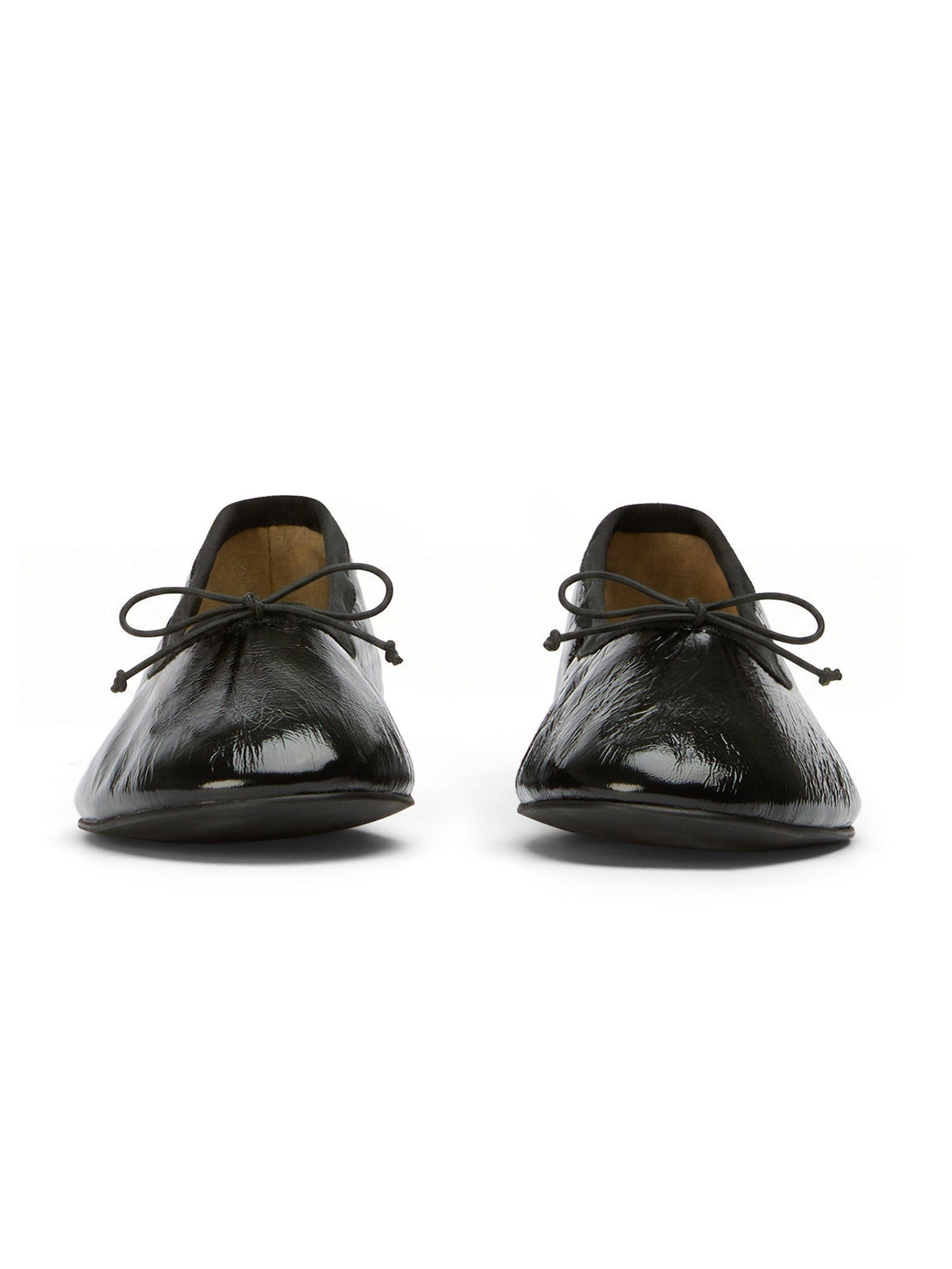 Black Round-Toe Chic Front Bow Slip-On Ballet Simple Flats