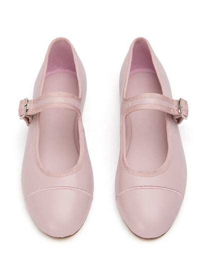 Pink Round-Toe Chic Mary Jane Slip-On Ballet Simple Flats