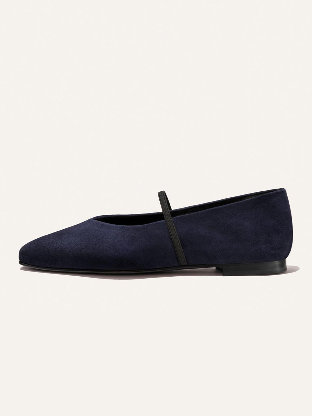 Mary Jane Square-Toe Slip-On Chic Ballet Flats - Indigo Faux Suede
