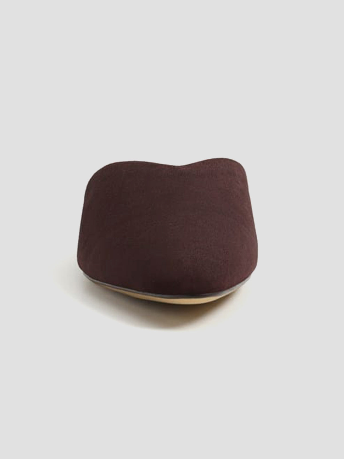Chocolate Faux Suede Almond-Toe Backless Simple Slip-On Flats