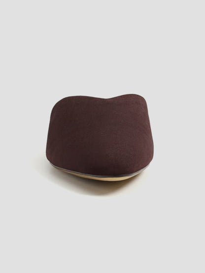 Chocolate Faux Suede Almond-Toe Backless Simple Slip-On Flats