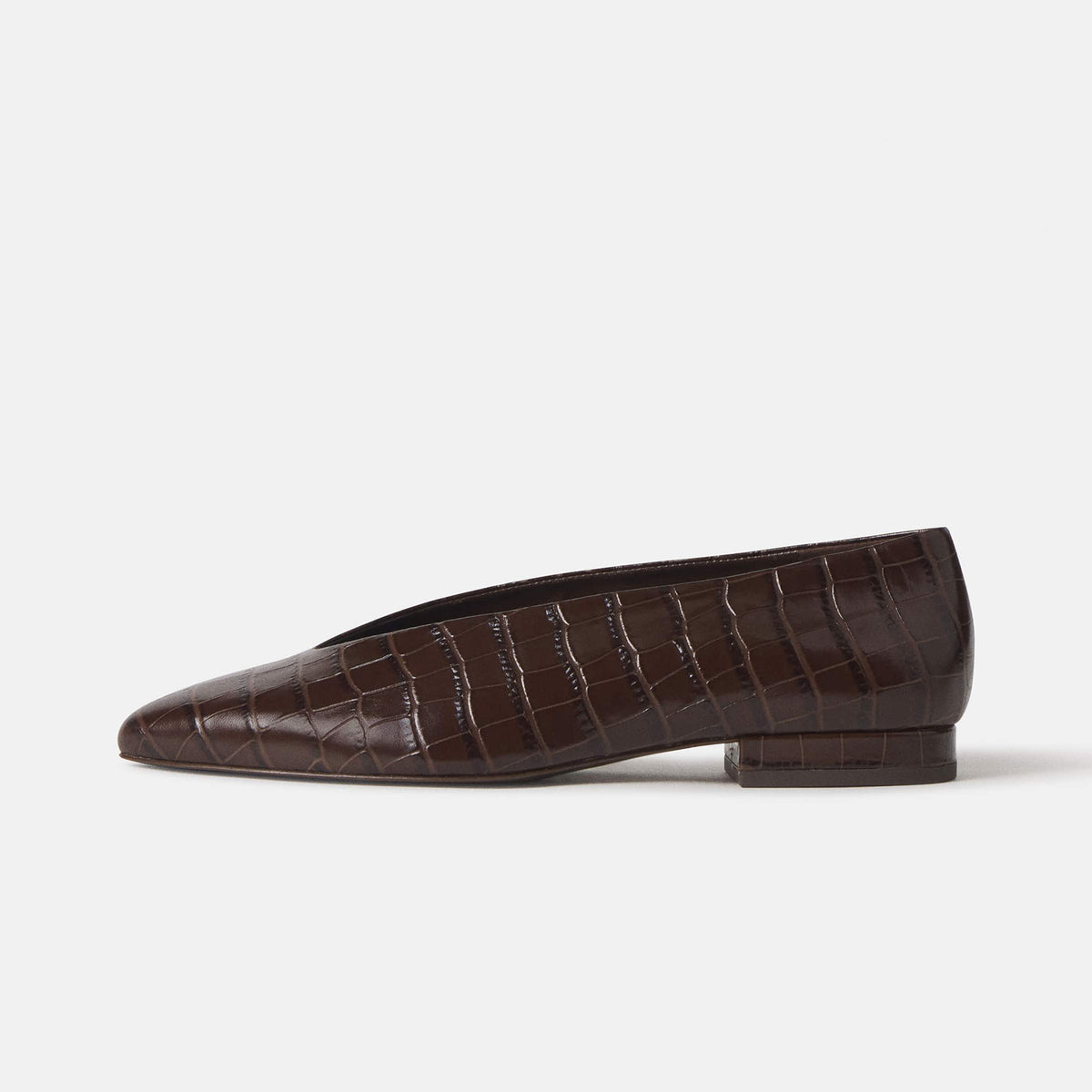 Chic Slip-On Pointed-Toe Simple Ballet Flats - Chocolate Stone Pattern