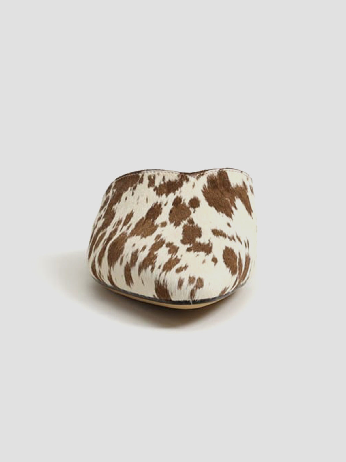 Cow Pattern Almond-Toe Backless Simple Slip-On Flats