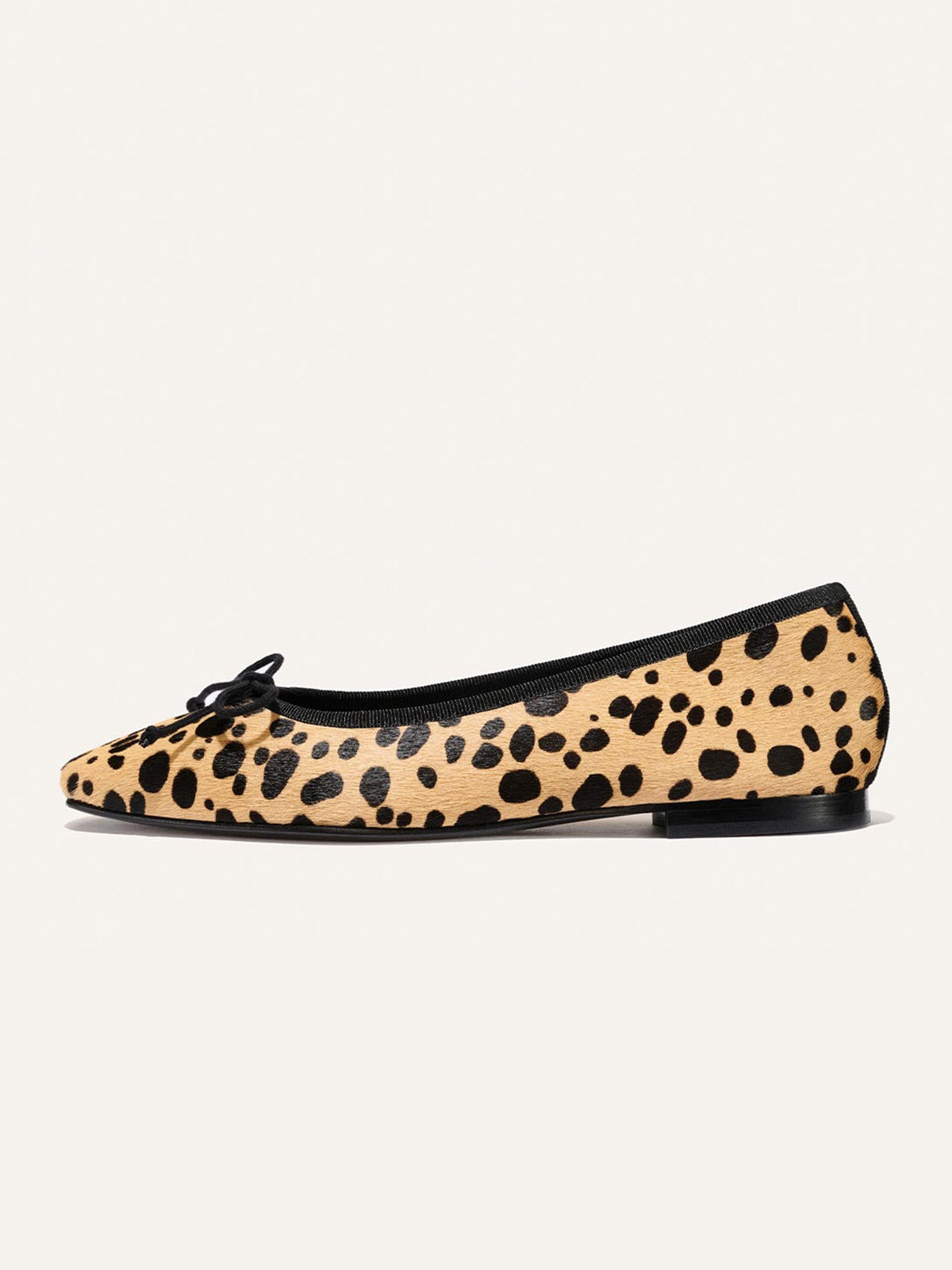 Front Bow Square-Toe Slip-On Chic Ballet Flats - Cow Pattern