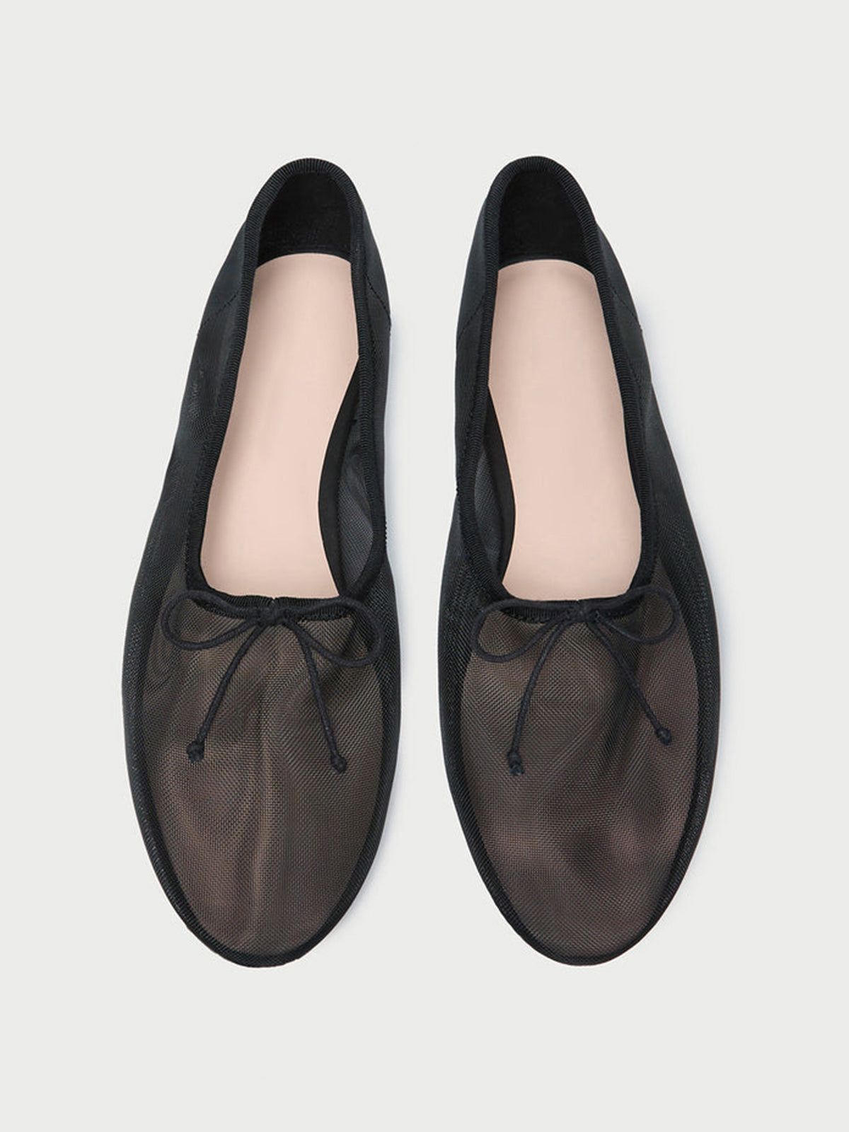 Black Round-Toe Chic Front Bow Slip-On Ballet Flats