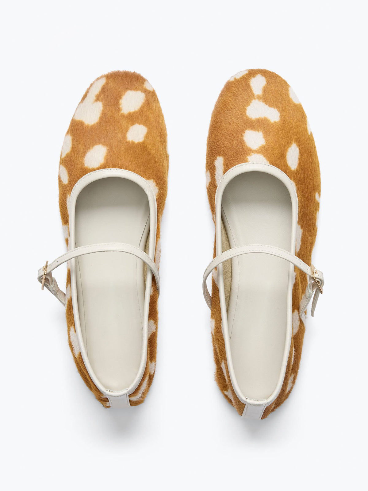 Chic Square-Toe Mary Jane Slip-On Ballet Flats - Deer Pattern
