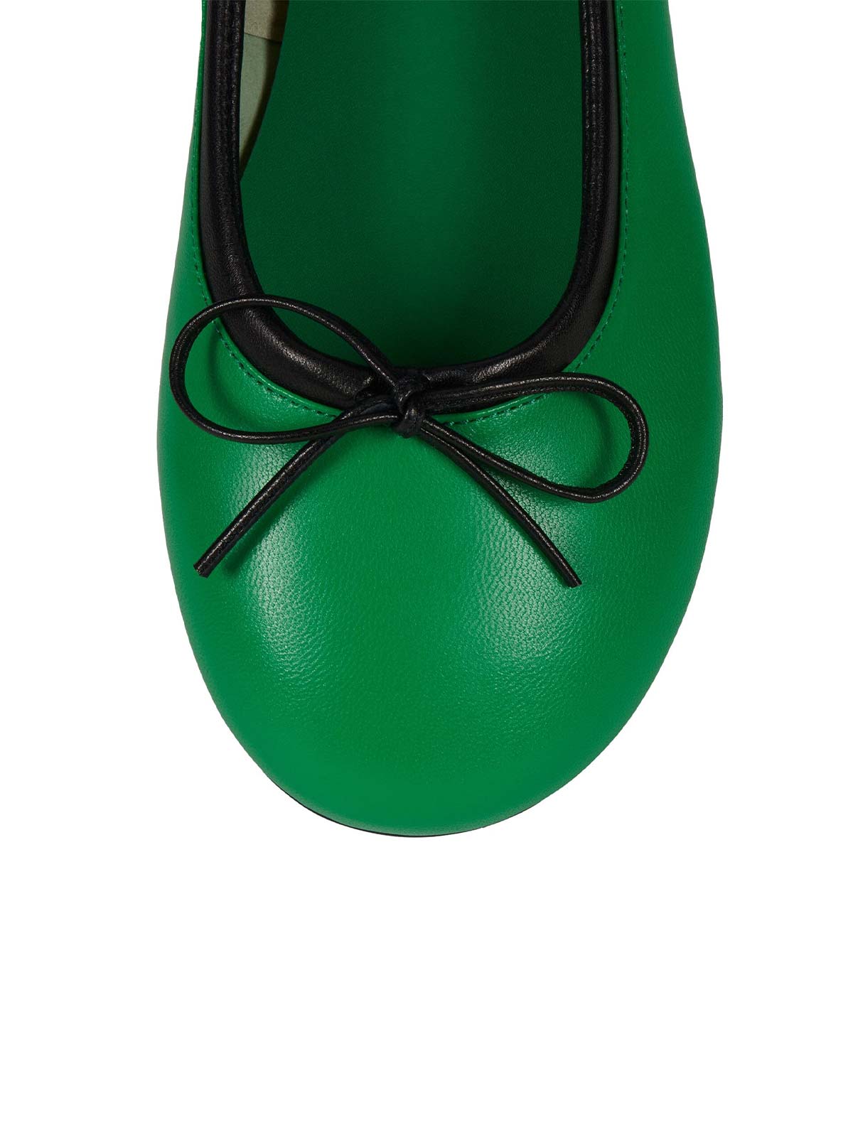 Chic Round-Toe Front Bow Slip-On Ballet Flats - Green