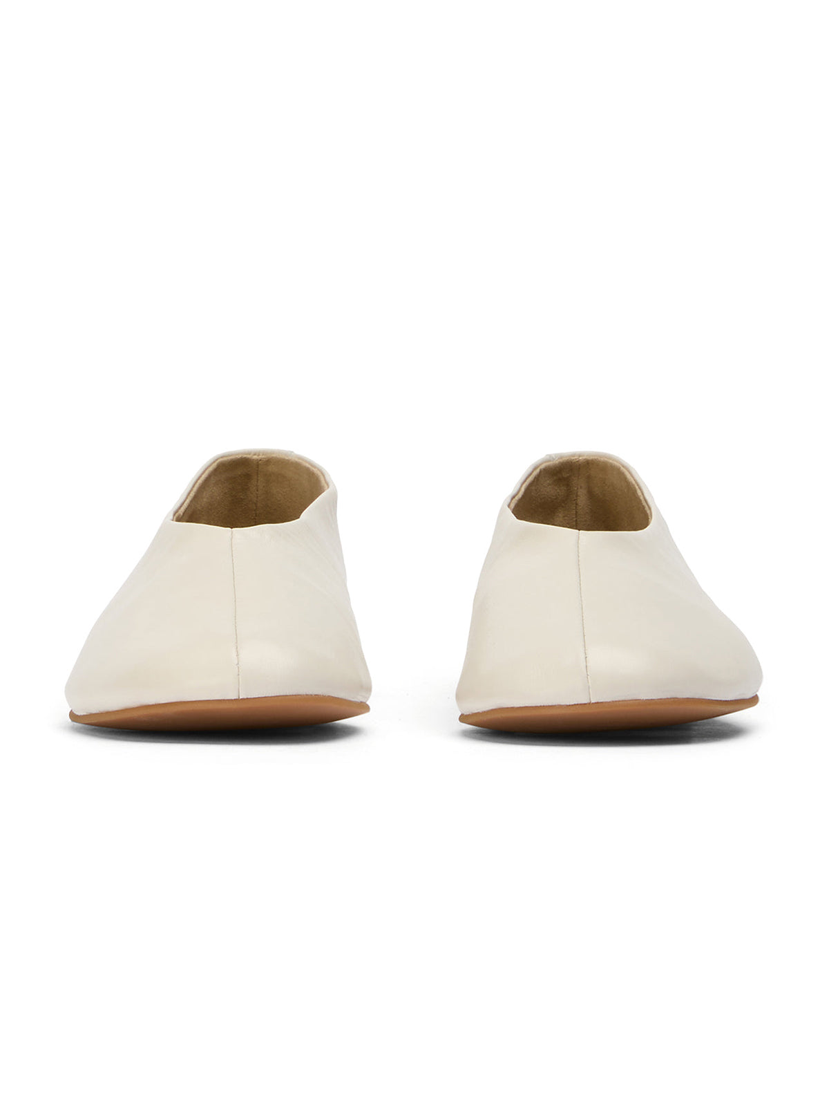 Round-Toe Chic Slip-On Ballet Simple Flats - Ivory