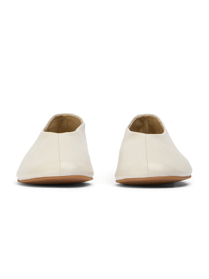 Round-Toe Chic Slip-On Ballet Simple Flats - Ivory