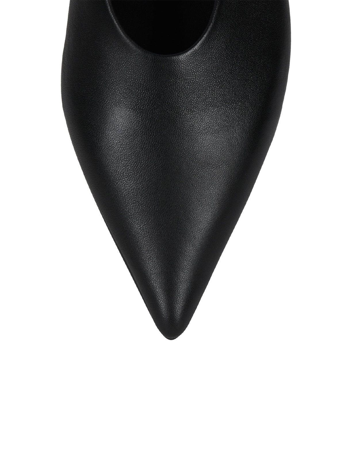 Black Pointed-Toe Wide Ankle Strap With Buckle Flats