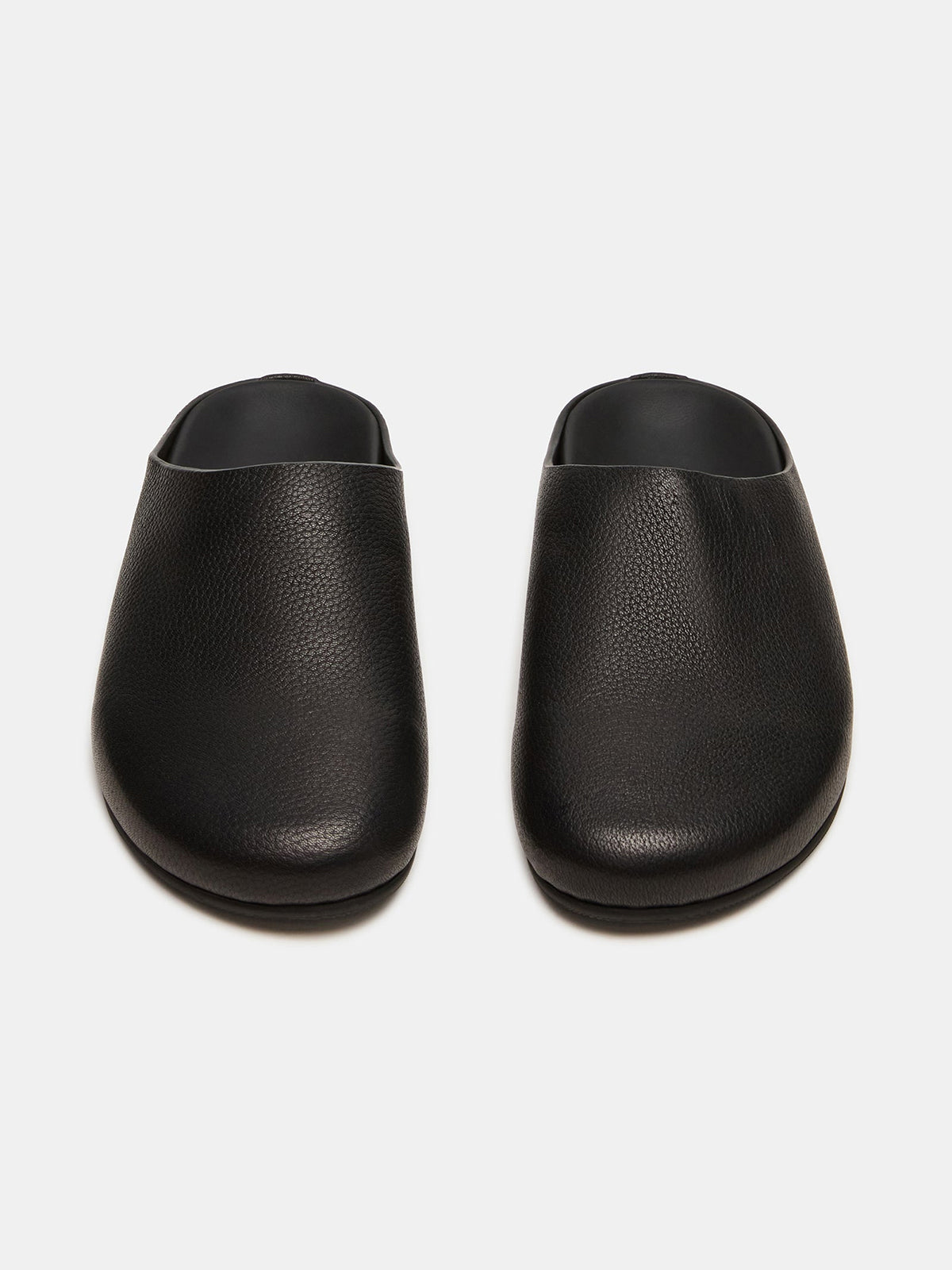 Black Round-Toe Slip-On Flats Slide