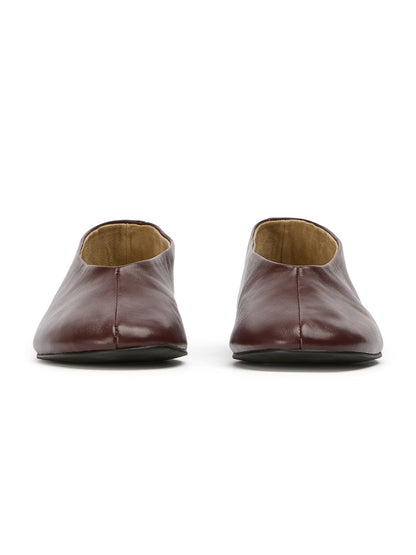 Round-Toe Chic Slip-On Ballet Simple Flats - Burgundy