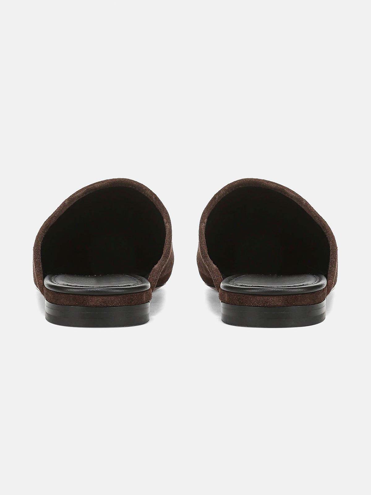 Coffee Faux Suede Square-Toe Chic Backless Simple Flats