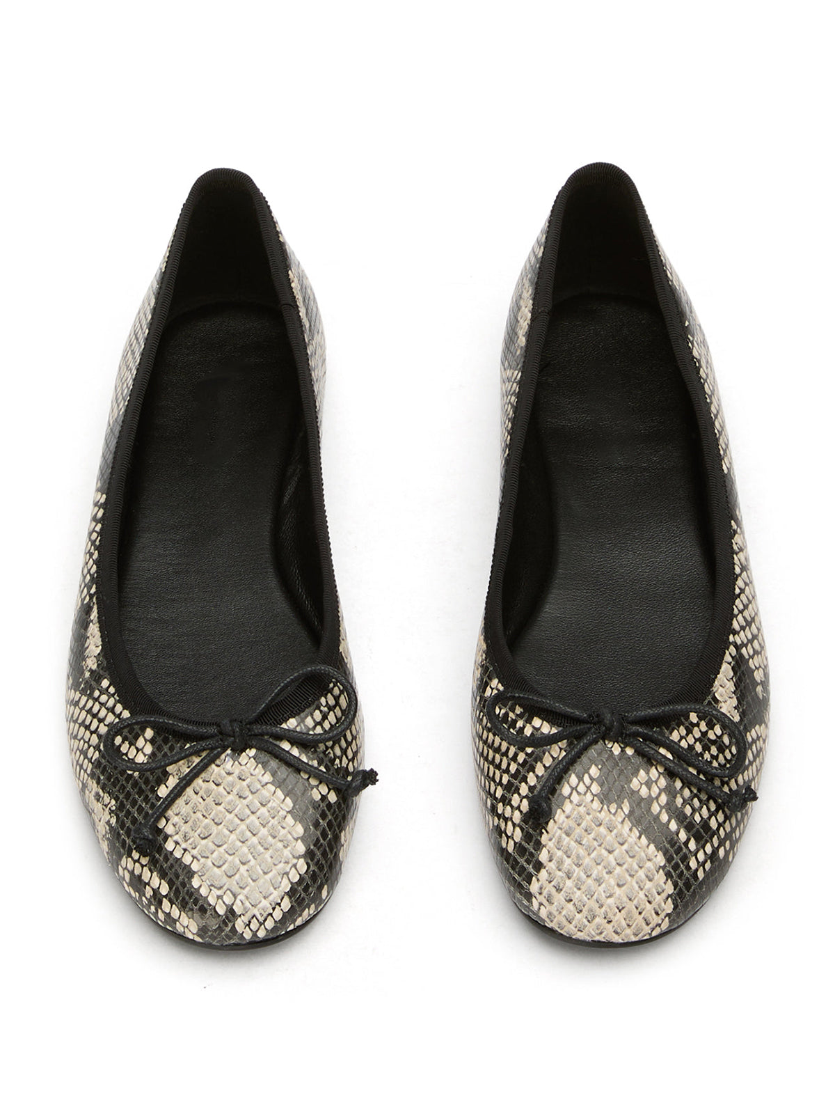 Round-Toe Chic Front Bow Slip-On Ballet Simple Flats - Snakeskin Pattern